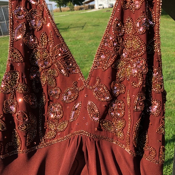 Midnight Velvet Full Length Beaded Dress - Picture 3 of 7